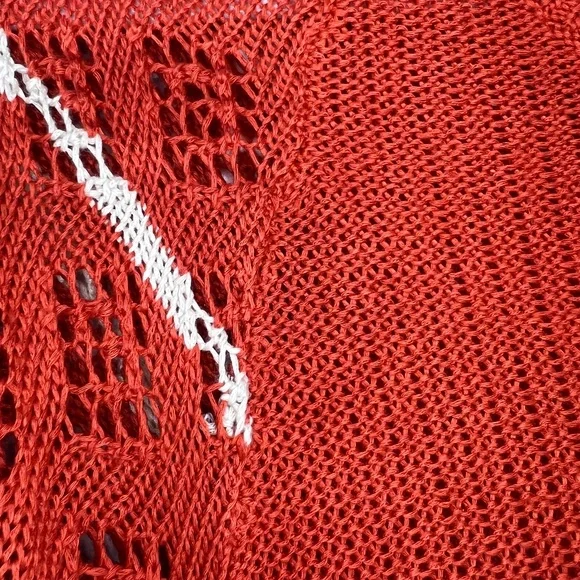 Lulumari Womens Long Sleeve Orange Cardigan Sweater Boho loose knit Disc Sz M - Picture 5 of 11